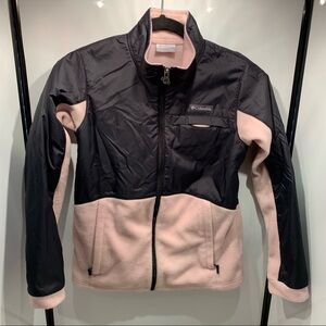Columbia Jacket Girls Size Large (14-16) Pink Fleece & Nylon Lighweight